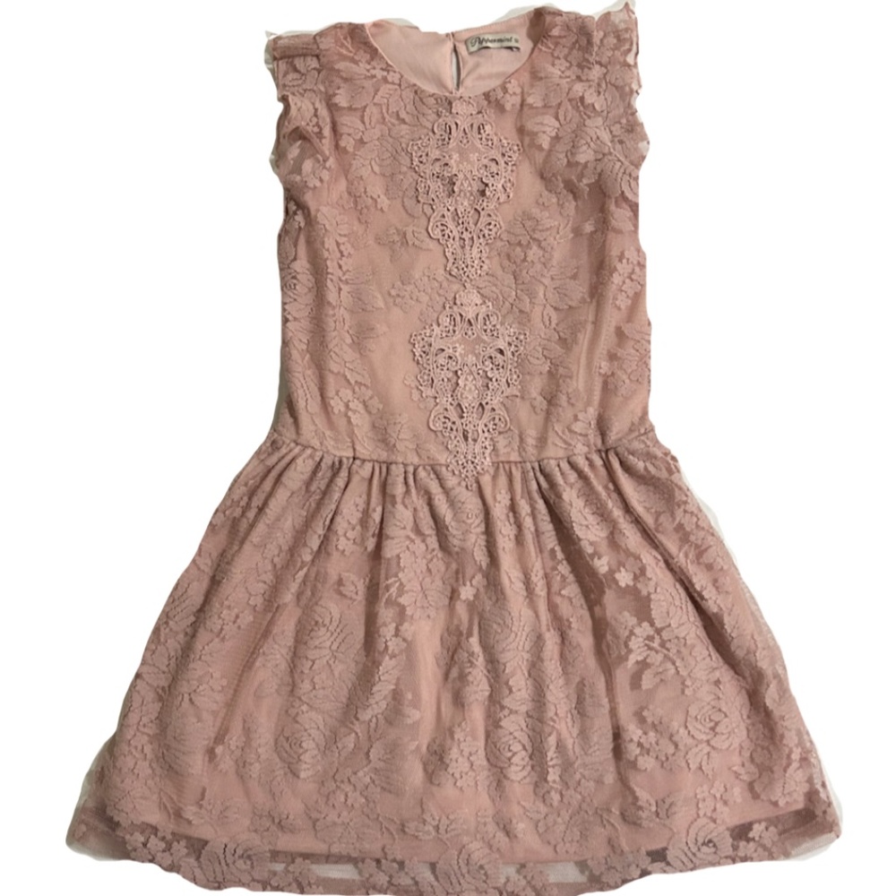 Pink Floral Lacy Dress from Peppermint